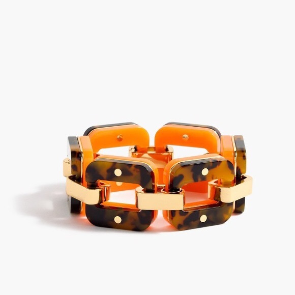 J. Crew Jewelry - J. Crew Tortoise orange gold chain bracelet